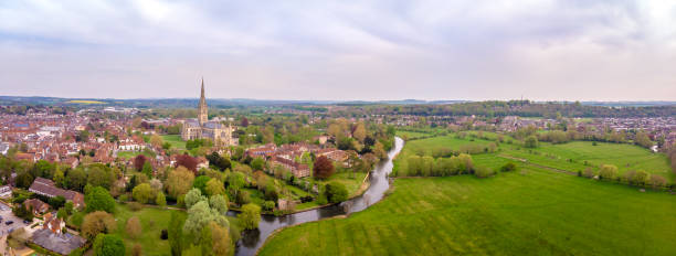 istock Aerial view of Salisbury cathedral in spring 1217464770