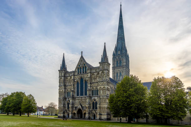 istock Salisbury cathedral in sunny day 1217464949