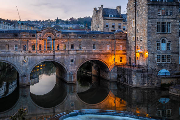 istock Evening view of Pulteney bridge in Bath, England 1217465142