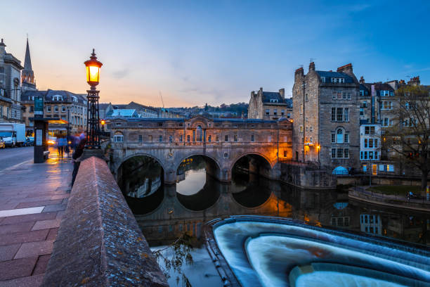 istock Evening view of Pulteney bridge in Bath, England 1217465245