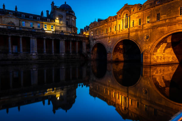 istock Evening view of Pulteney bridge in Bath, England 1217466428
