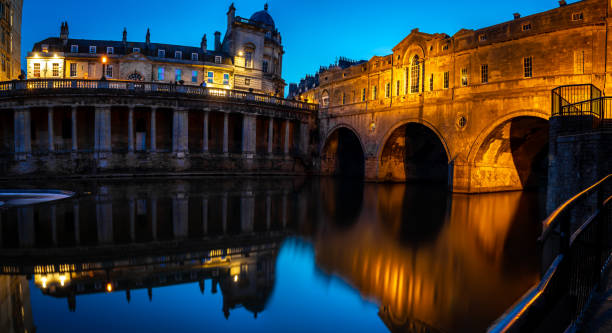 istock Evening view of Pulteney bridge in Bath, England 1217466429