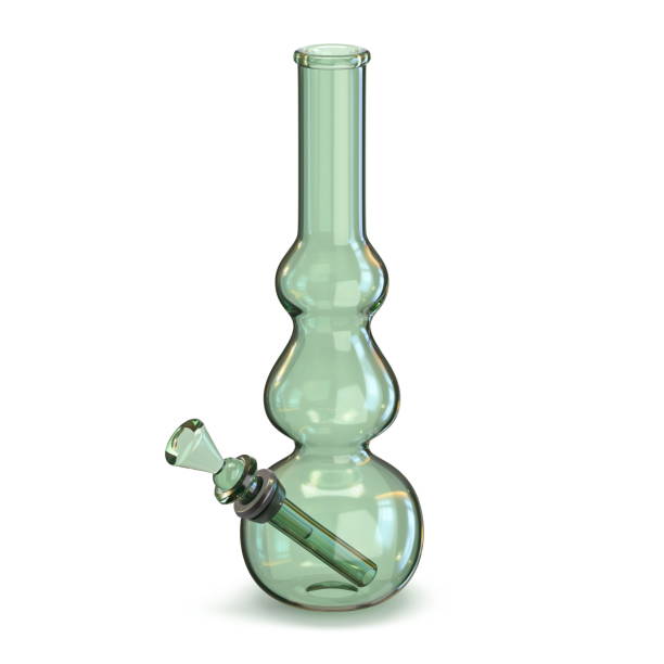 Green glass bong 3D Green glass bong 3D render illustration isolated on white background bong stock pictures, royalty-free photos & images