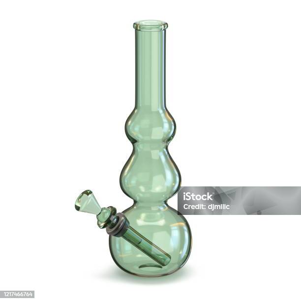 Green Glass Bong 3d Stock Photo - Download Image Now - Bong, Pipe - Smoking Pipe, Cut Out