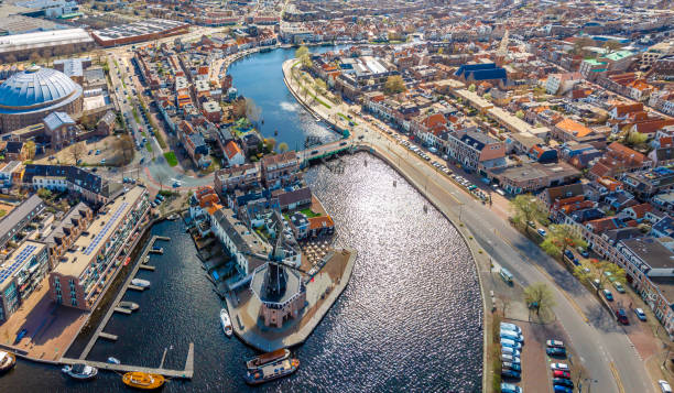 istock Aerial view of windmill in Haarlem, Netherlands 1217466948