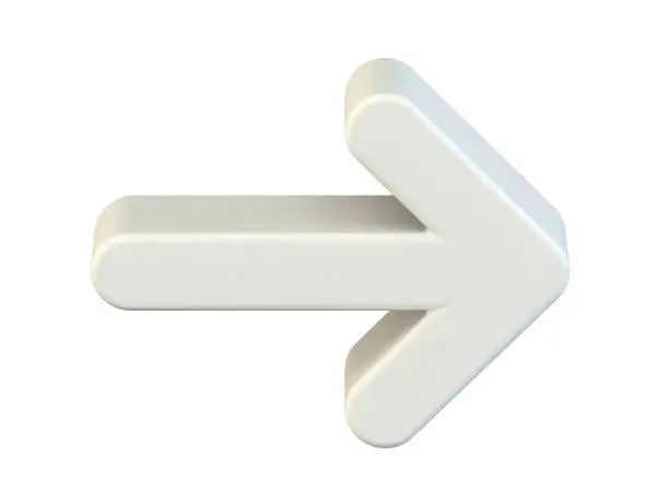 Photo of White right arrow icon 3D