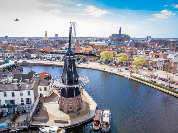 istock Aerial view of windmill in Haarlem, Netherlands 1217467769