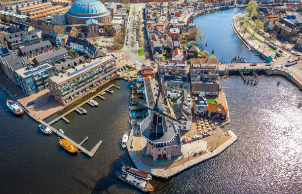 istock Aerial view of windmill in Haarlem, Netherlands 1217467874