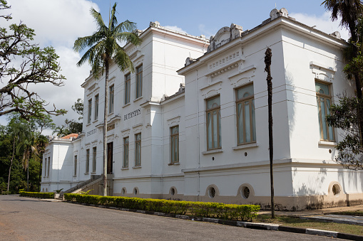 Sao Paulo, SP, Brazil - October 06, 2019: Vital Brazil historical building at Butantan Institute, that works as a library, memory center and research laboratories.