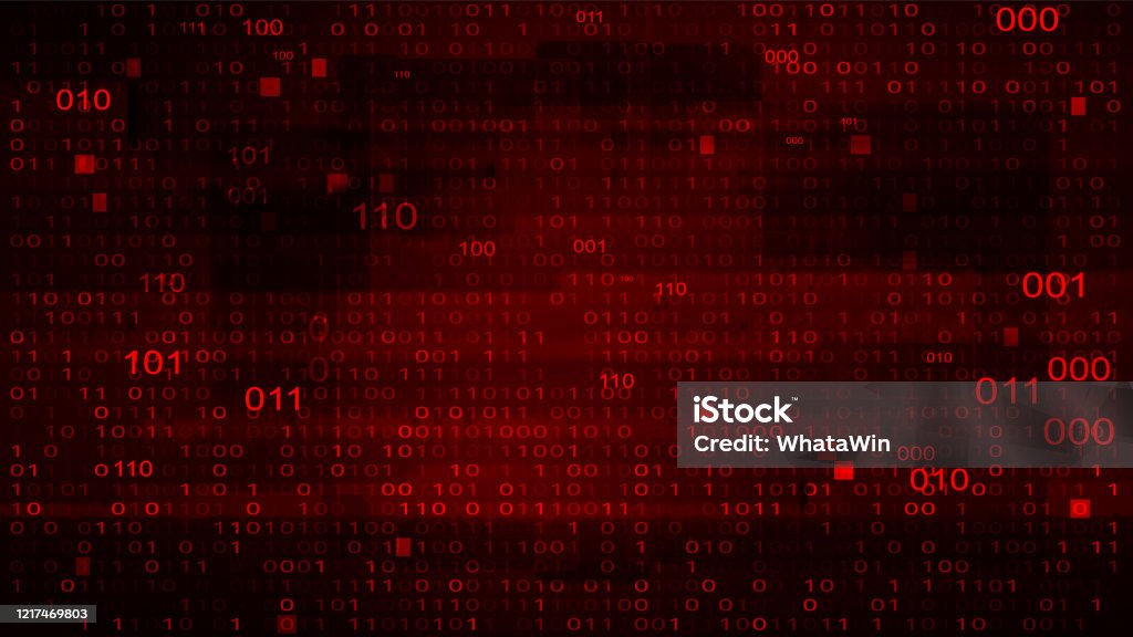 Abstract Red Background With Binary Code Malware Or Hack Attack Concept ...