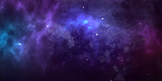 istock Vector cosmic watercolor illustration. Colorful space background with stars 1217469878