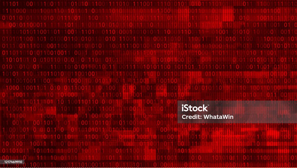 Abstract Red Background With Binary Code Malware Or Hack Attack Concept ...