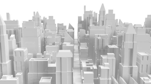 istock white 3d rendering  city building for property business content. 1217470707