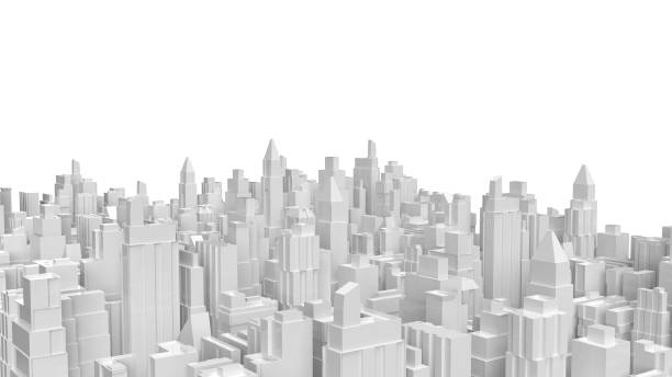 istock white 3d rendering  city building for property business content. 1217470723