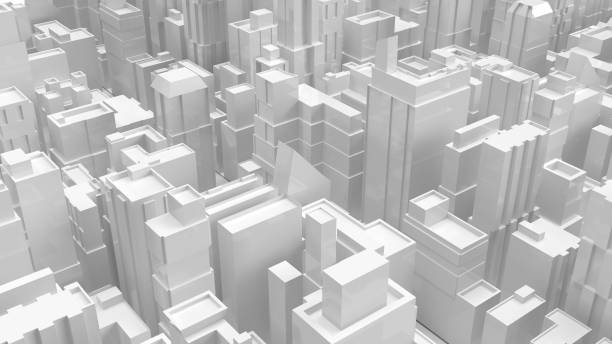 istock white 3d rendering  city building for property business content. 1217470758