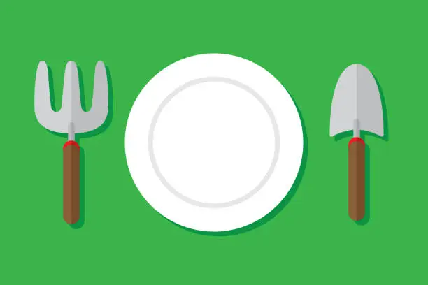 Vector illustration of Organic Meal Icon Flat