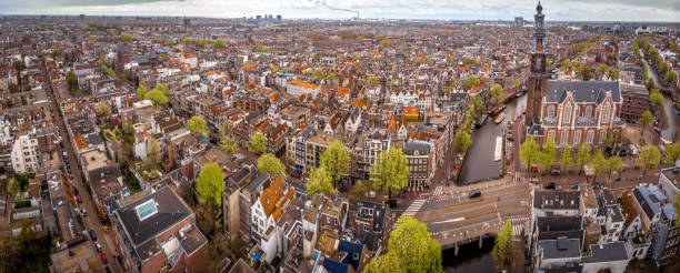 istock Aerial view of Amsterdam canals, Netherlands 1217475421