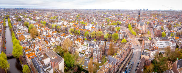 istock Aerial view of Amsterdam canals, Netherlands 1217475486
