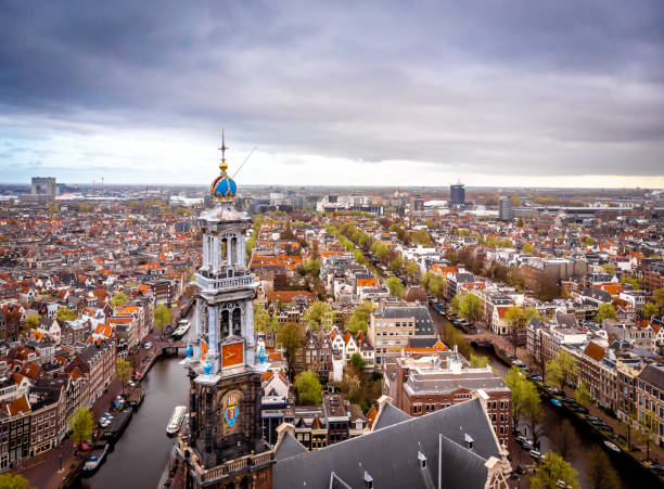istock Aerial view of Amsterdam canals, Netherlands 1217475498