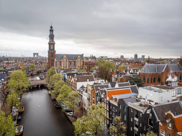 istock Aerial view of Amsterdam canals, Netherlands 1217475537