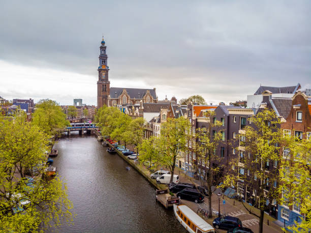 istock Aerial view of Amsterdam canals, Netherlands 1217476100