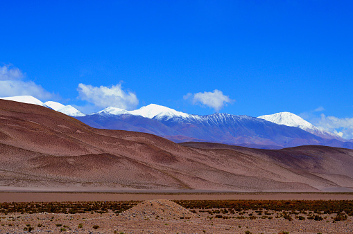 Cachi mountain range, with the famous snowy, seen from the vicinity of Santa Rosa de los Pastos Grandes. Salta, Argentina