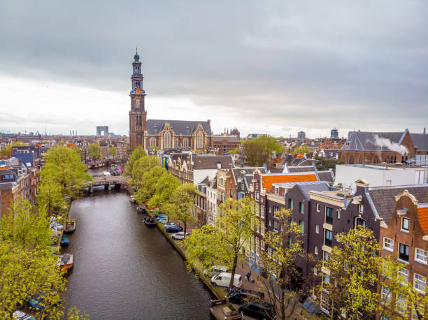 istock Aerial view of Amsterdam canals, Netherlands 1217476325