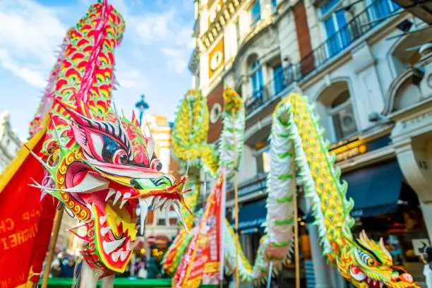 Photo of Dragon dance at chinese new year celebrations in London