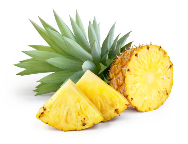 istock Pineapple with slices isolated on white background 1217479766