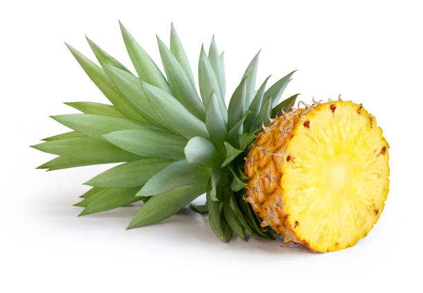 istock Pineapple with slices isolated on white background 1217480462