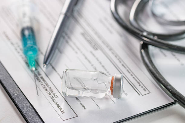 istock Medical syringe Pharmaceutical Stuff Stethoscope 1217481170