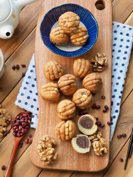 istock Korean Food Walnut Sweets and green tea 1217481239