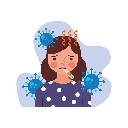 Cartoon Woman Sick Vector Stock Illustration - Download Image Now - Adult,  COVID-19, Care - iStock