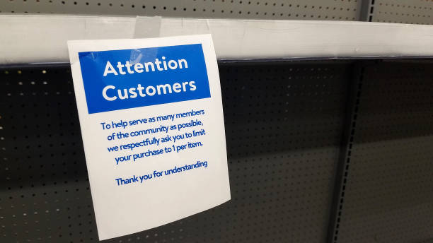 istock Coronavirus sign at the store 1217501678