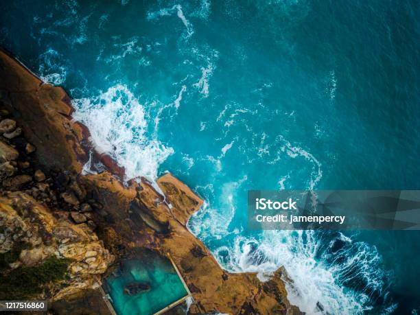 Curl Curl Beach Ocean Pool Sydney Australia Aerial Stock Photo - Download Image Now