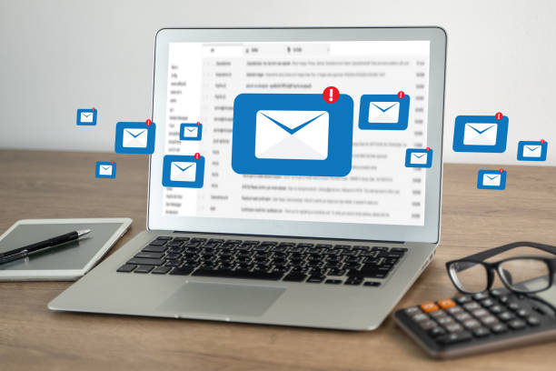 istock Mail Communication Connection message to mailing contacts phone Global Letters Concept 1217518685