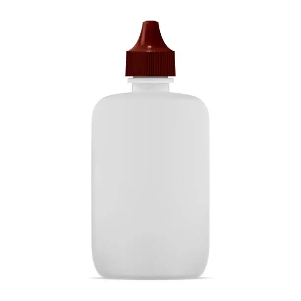 Vector illustration of Nasal dropper bottle. Eye drop container mockup