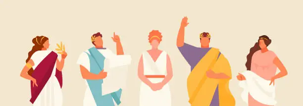 Vector illustration of Romans people vector set