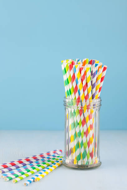 istock Colorful drinking paper  straws 1217523530
