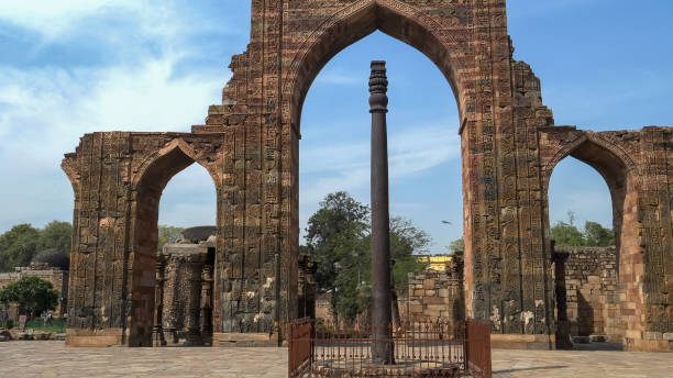 istock looking towards the iron pillar at qutub minar 1217523555