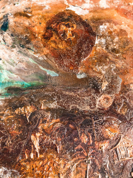 istock Universe. Retro metal texture. Interesting orange red rusty background 1217523846