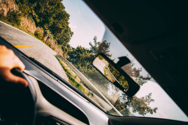 istock Winding Mountain Road Through the Car 1217523868