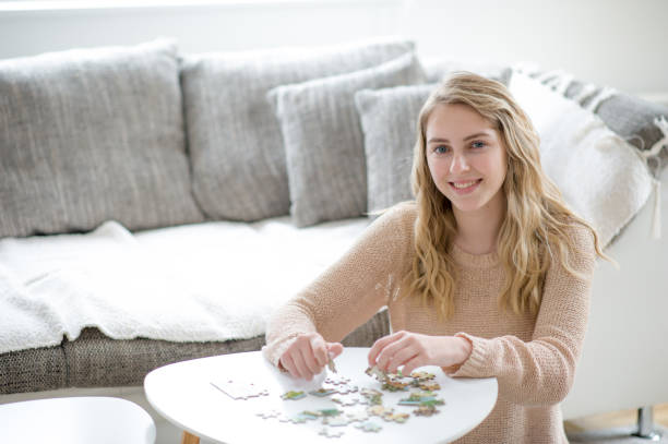 istock Young woman in home isolation 1217523954