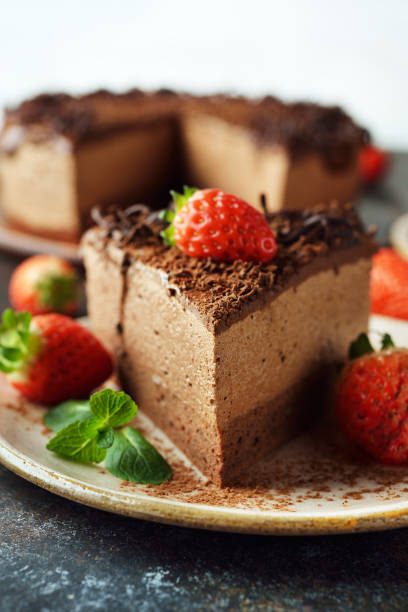 istock Chocolate cake decorated with strawberries 1217524514