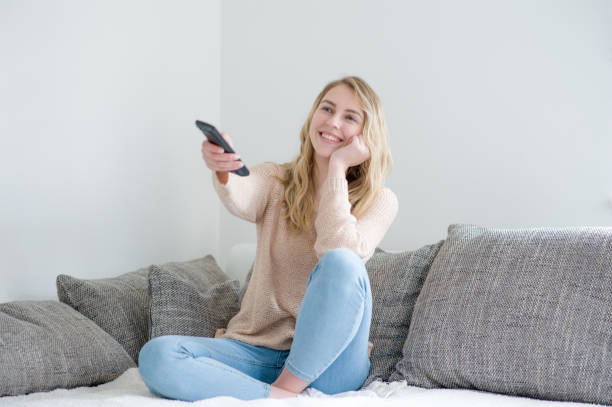 istock Young woman in home isolation 1217525117
