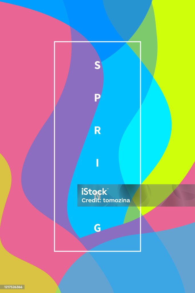 Spring Graphics Vertical Spring Vertical Poster Stock Illustration - Download Image Now ...