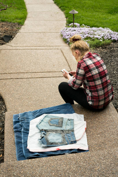 istock Teen bleaching jean shorts 1217528759