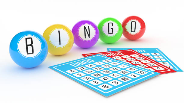 3D Rendering of Bingo balls concept background stock photo
