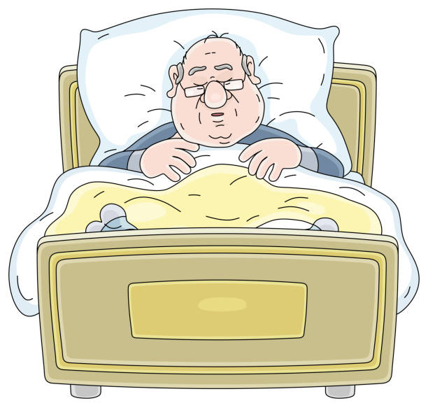 17 Overweight Man Sleeping In Bed Illustrations & Clip Art - iStock