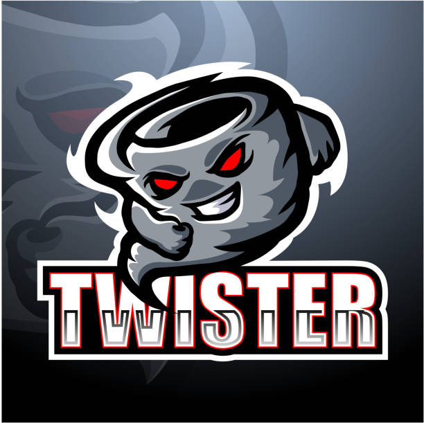 Twister mascot esport logo design Vector illustration of Twister mascot esport logo design angry clouds stock illustrations
